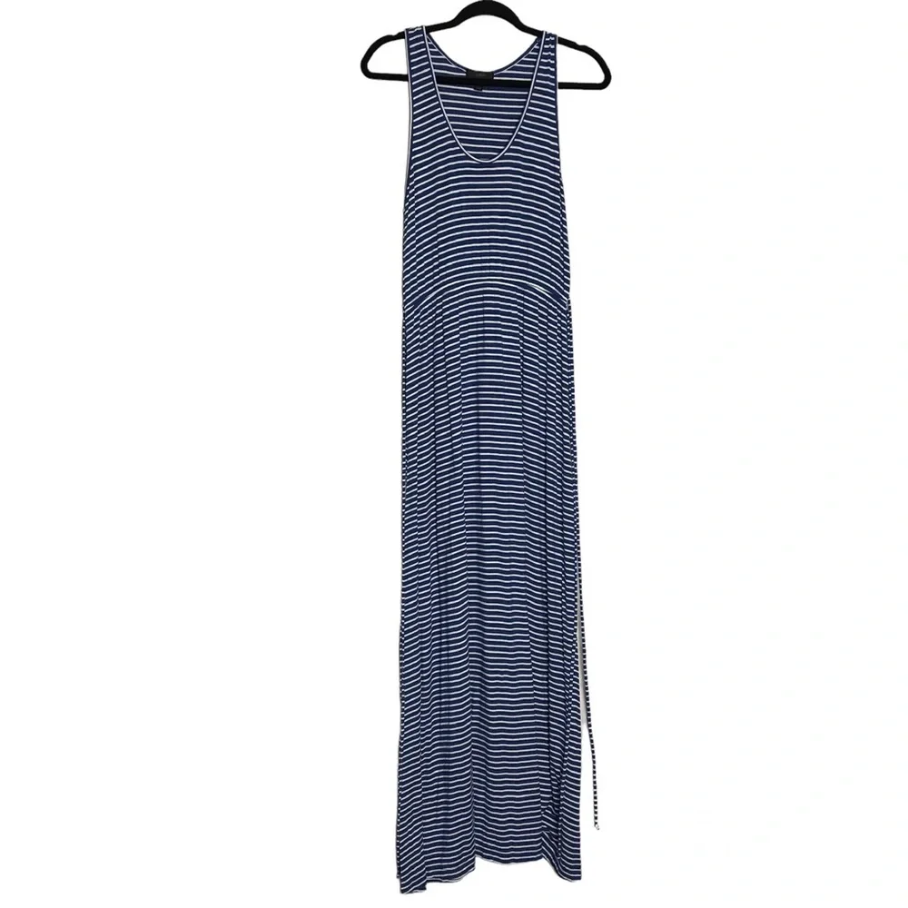 J. Crew Striped Waist Tie Maxi Dress Womens Size S Beach Preppy Coastal Nautical